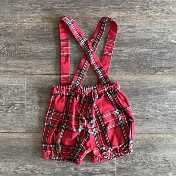 Edgehill Collection Plaid Suspender Shorts - Picture 2 of 4